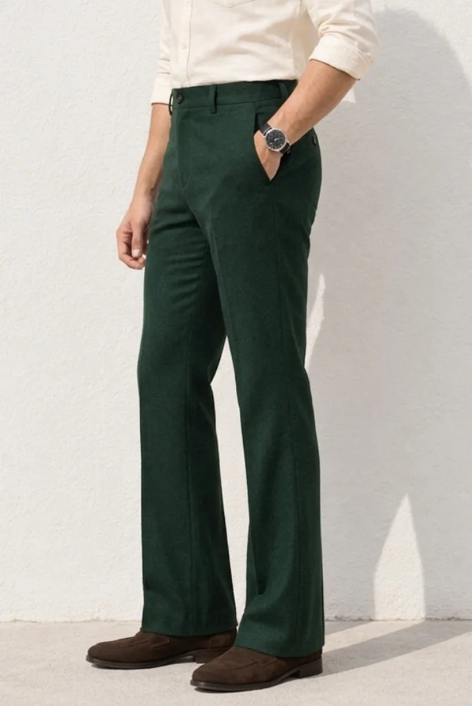 Emerald Green Bootcut Trouser for Mens Party Wear Side
