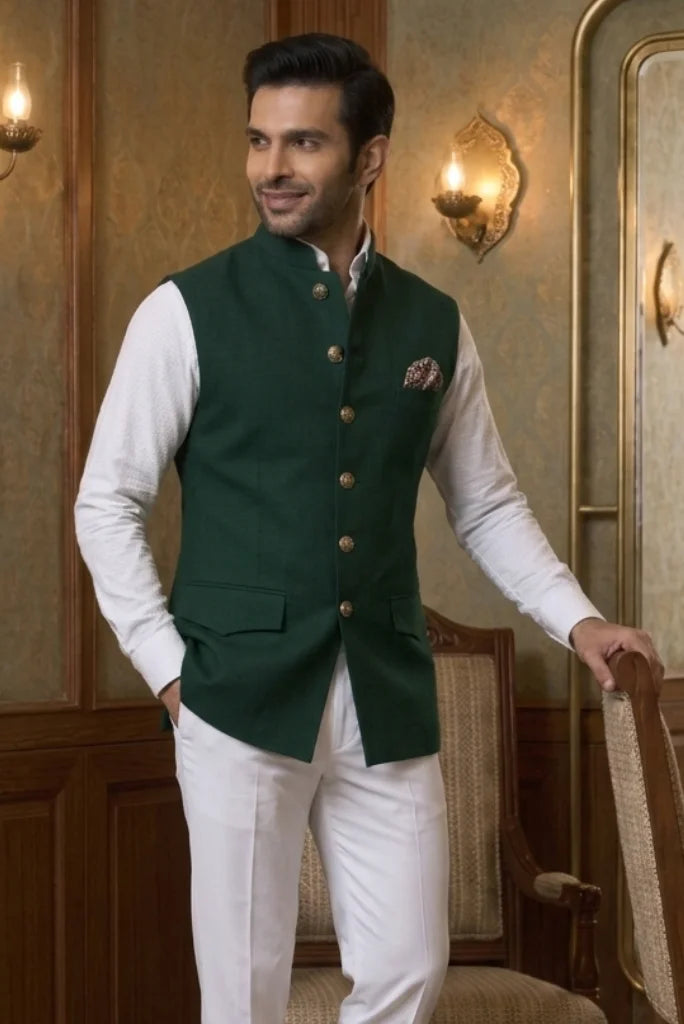 Men’s Emerald Green Vintage Safari Vest – Different
