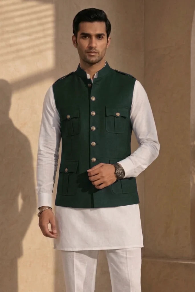 Men's Emerald Green Traditional Hunter Jacket – Front 
