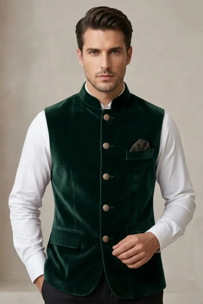 Men Emerald Green Stylish Jacket front