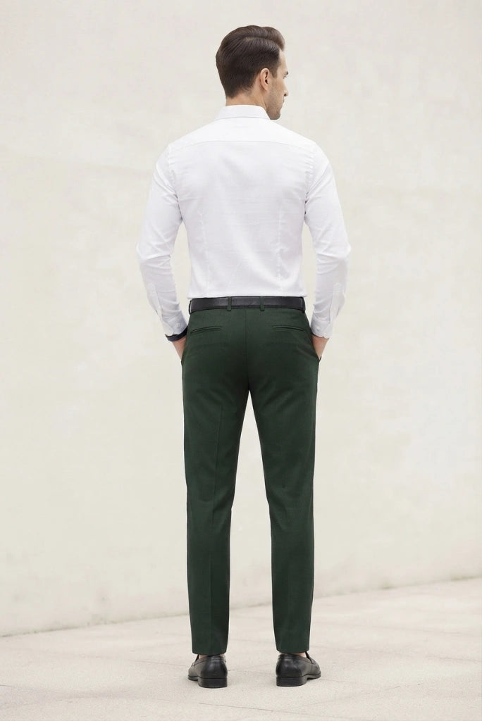 Emerald Green Formal Pant for Men – Back