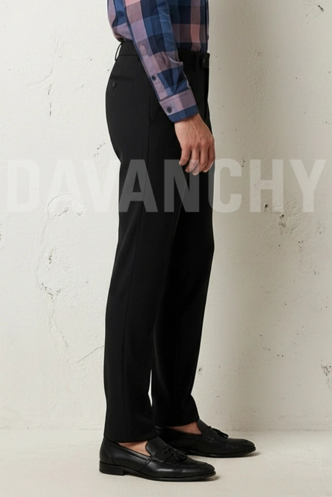 Men Black Regular Fit Pant-Side