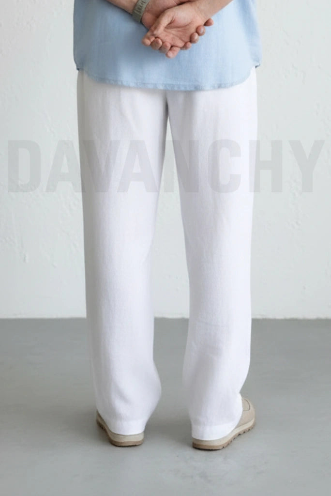 Men White Relaxed Fit Pant-Back