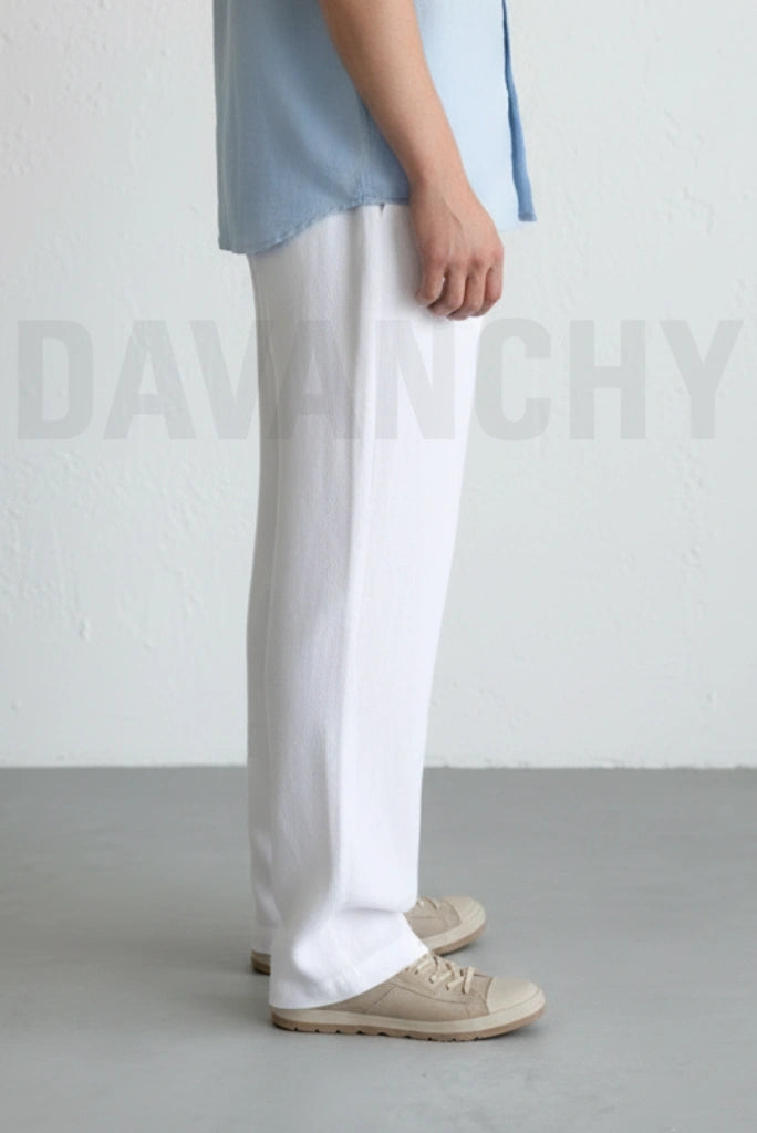 Men White Summer Trouser-Side