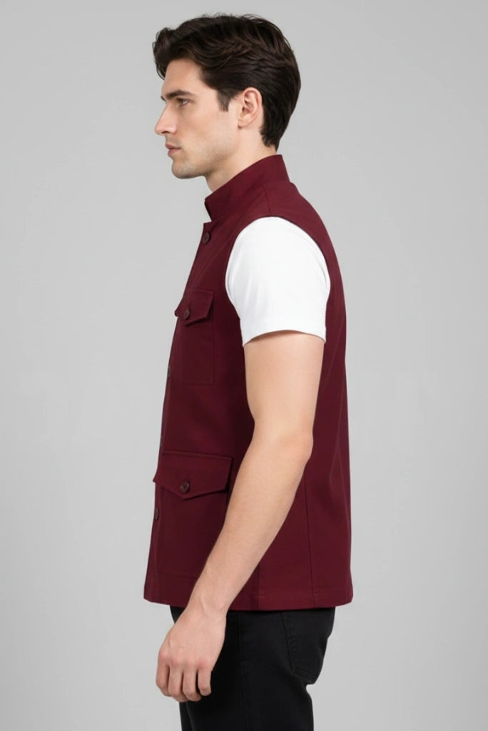Men_Maroon_Hunter_Jacket_Side_View