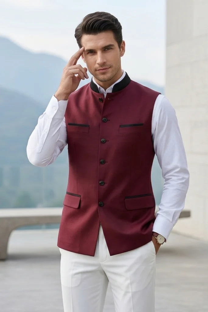 Maroon jacket for men