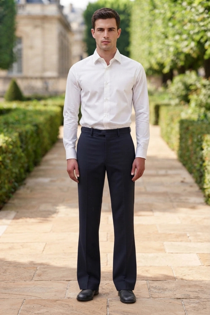 Navy Blue Bootcut Formal Trouser for Men-Front