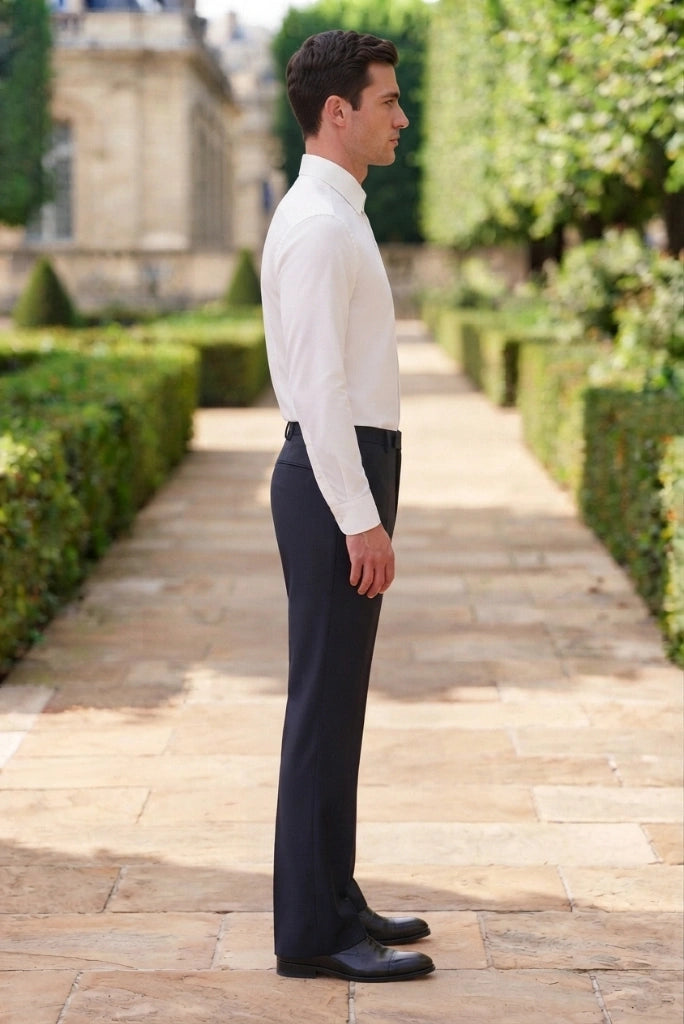 Stylish Navy Blue Bootcut Trouser for Men-Side