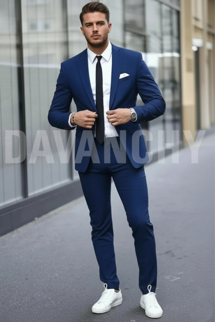 Premium Navy Blue Casual and Formal Suit Outfit -Front