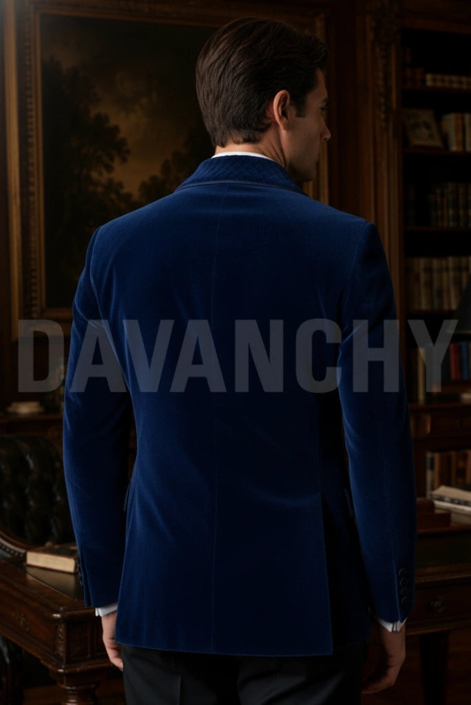 Elegant Winter Smoking Jacket for Men-Back