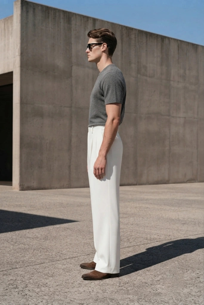 Men Premium Formal Wide Leg Trouser-Front