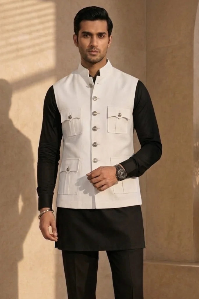Elegant Off White Hunter Jacket for Men – Front
