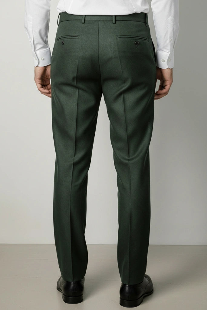 Business and Wedding Wear Formal Olive Green Pant DVY-Back
