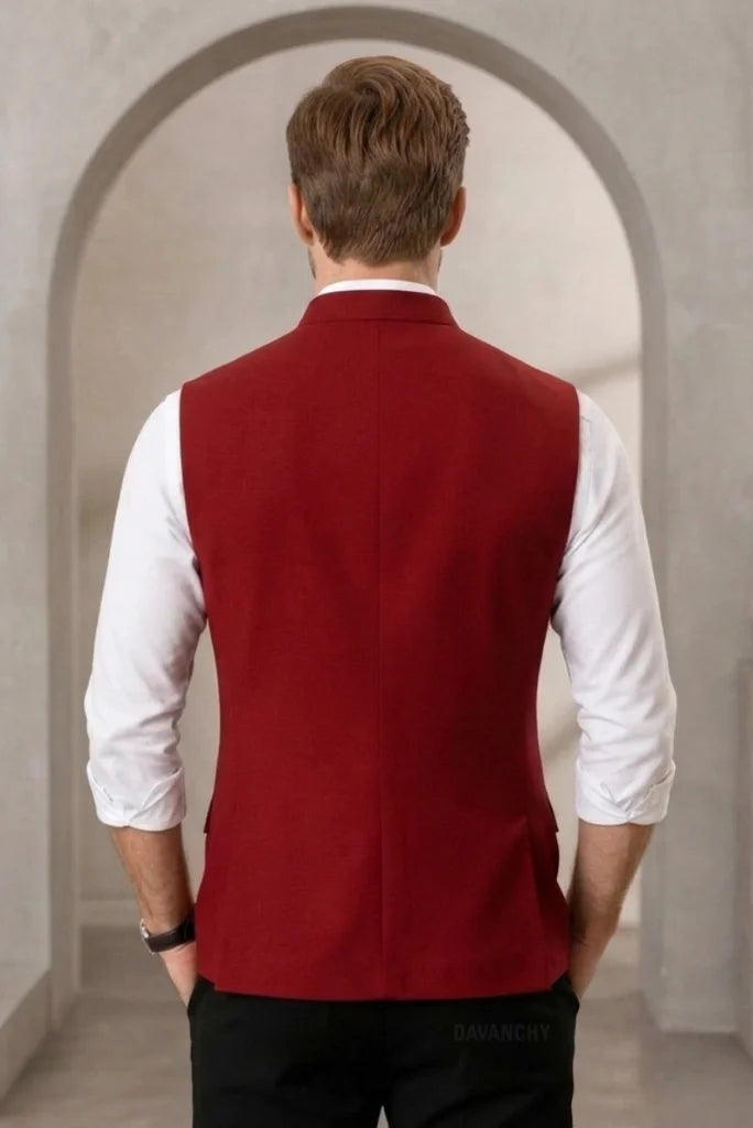 Red nehru jacket for men