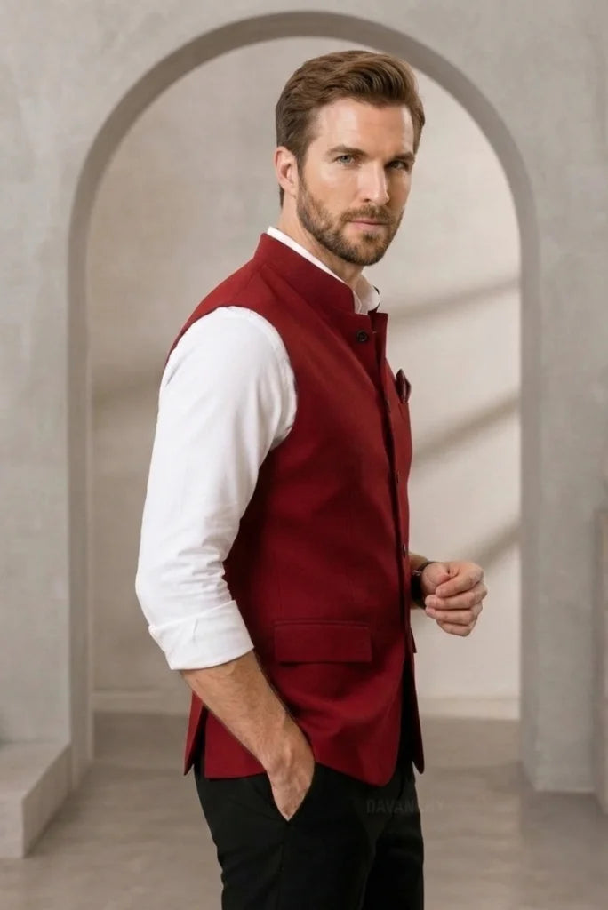 Sleevless design for ethnic style jacket