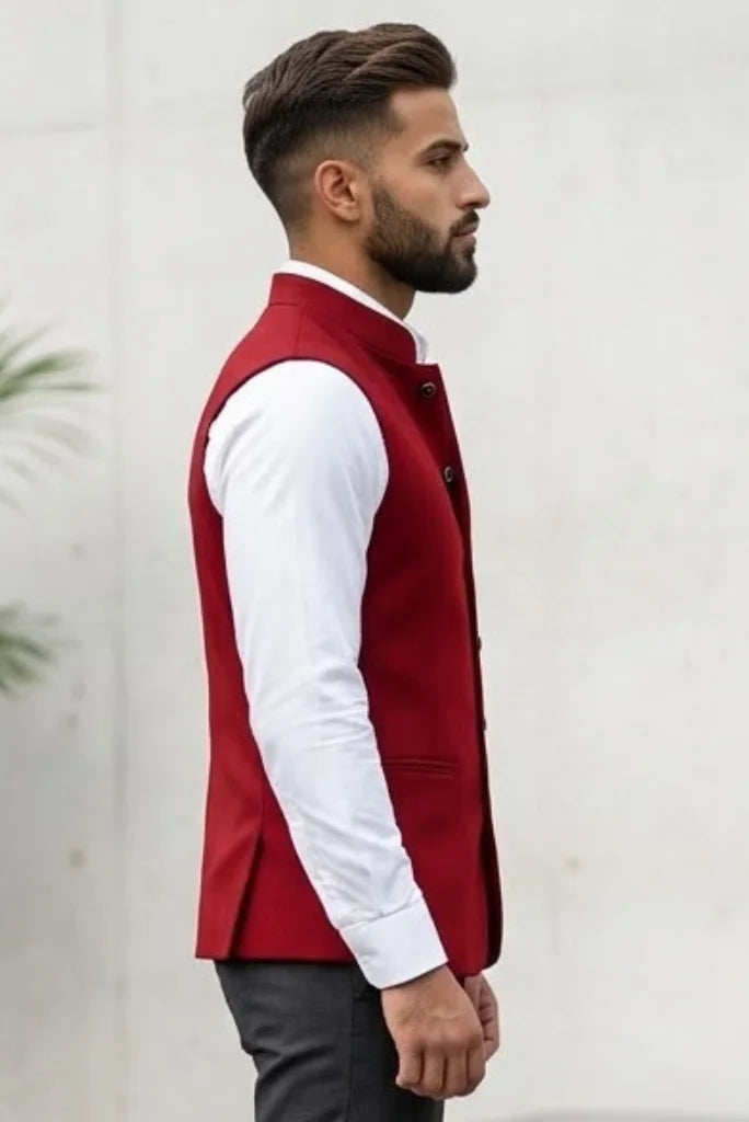 Sleeveless jacket for ethnic wear side