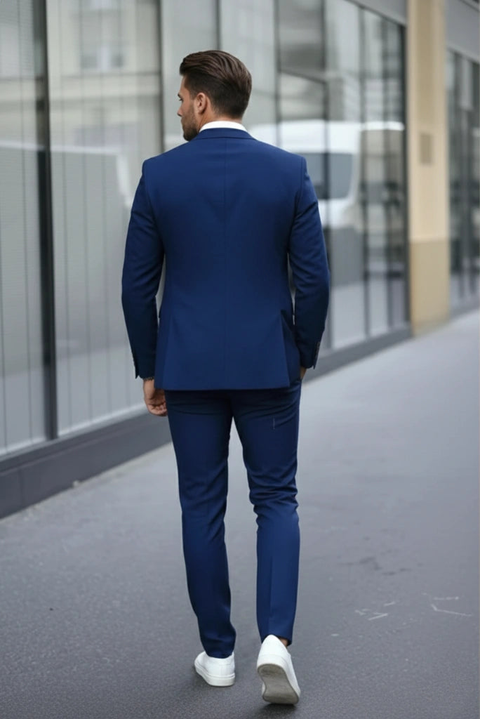 Royal Blue Suit for Men-Back