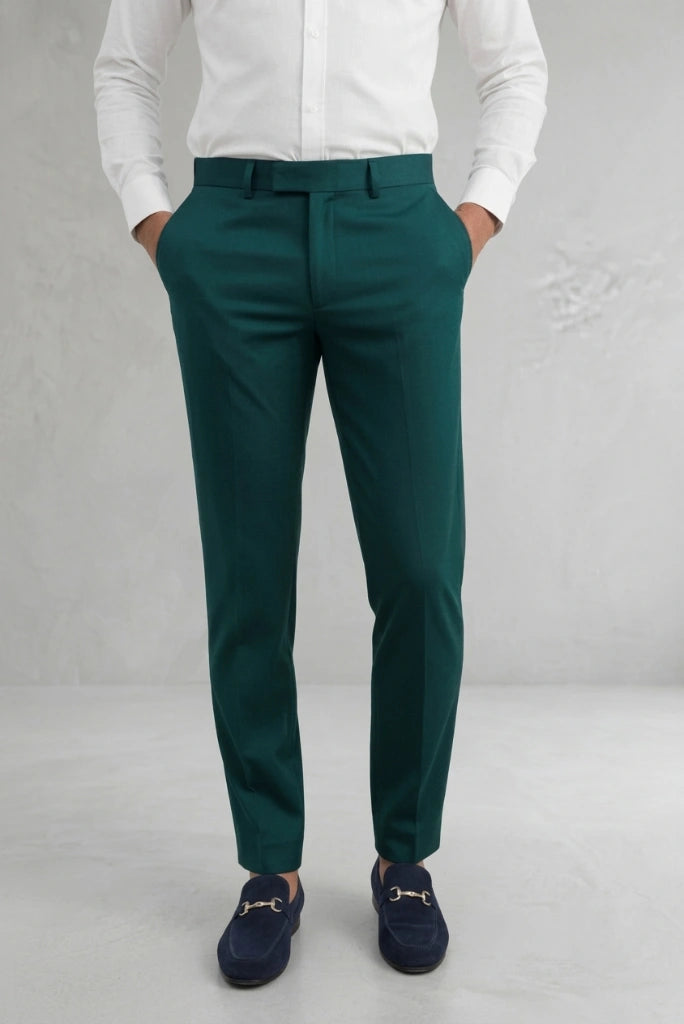 Premium Teal Green Formal Pant-Front