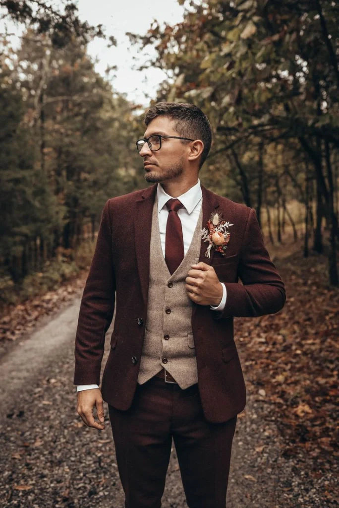 Men tweed blazer-front