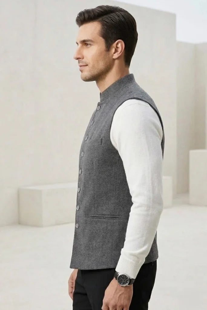 Sleeveless Modi jacket for festive and formal men&