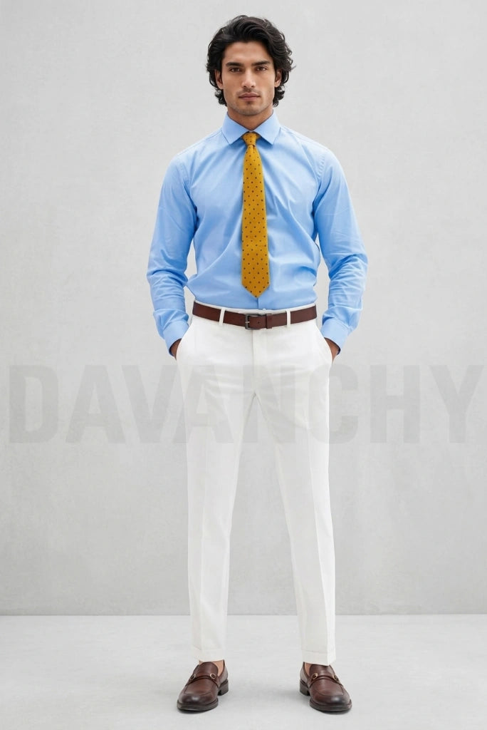 White Formal Trouser -Front