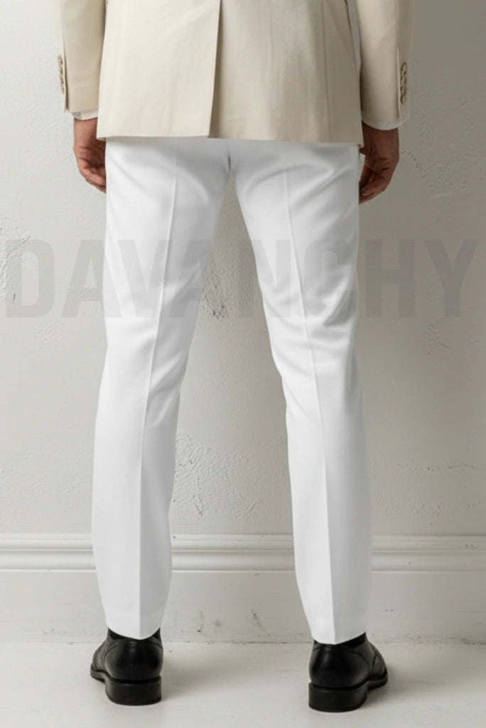 White Office Wear Pant for Men-Back