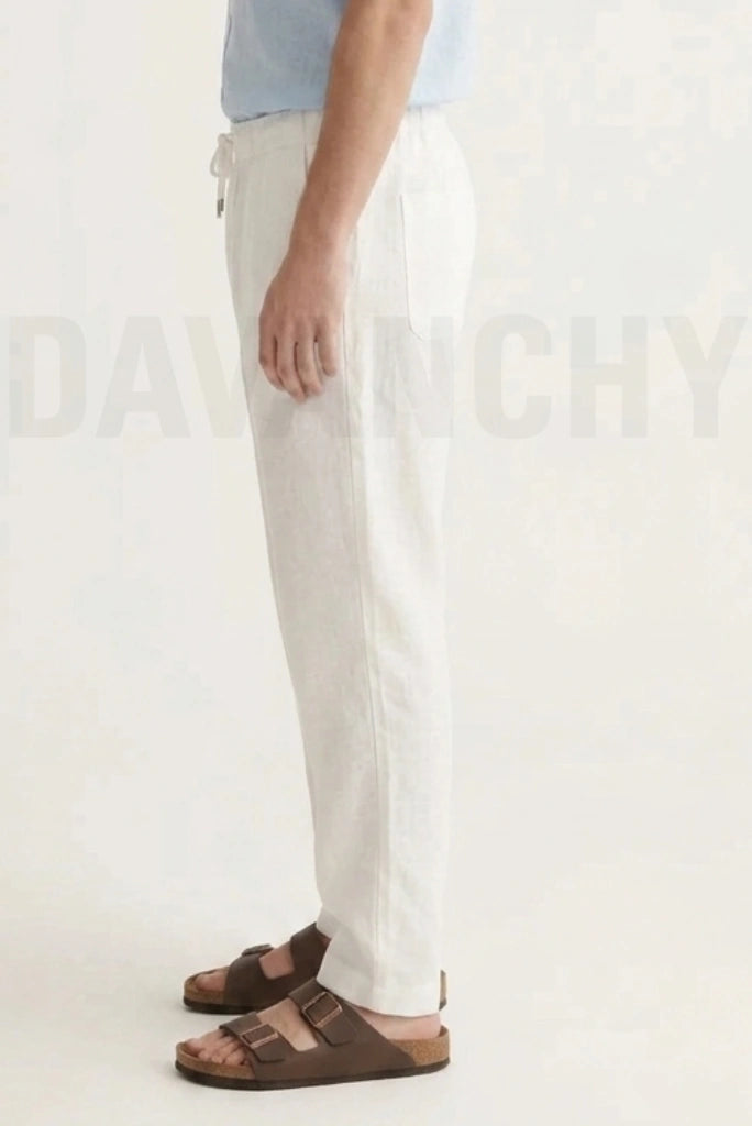 Men White Summer Pant-Side