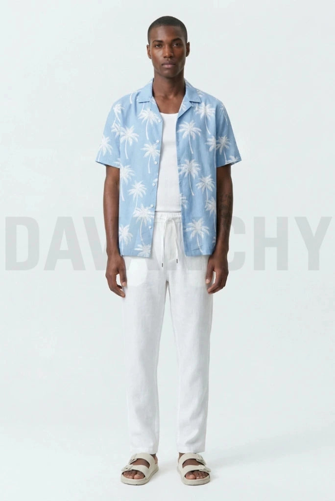 Men White Summer Pant- Front