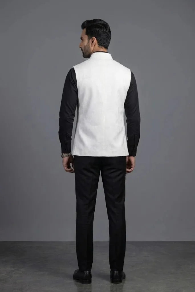 Stylish White-Nehru Jacket