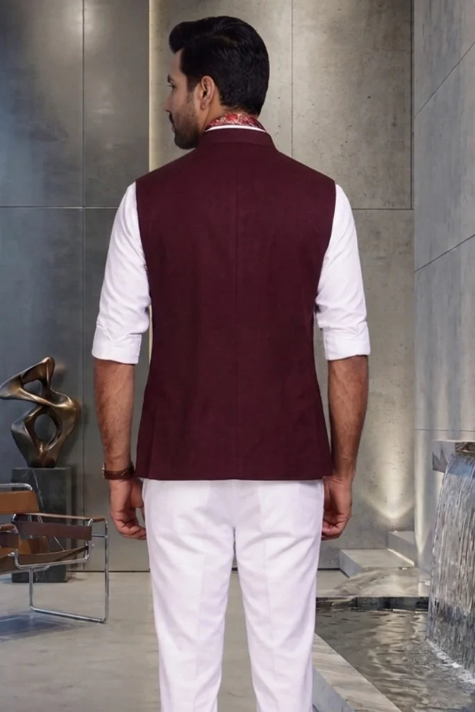 Men’s Wine Safari Style Coat – Back