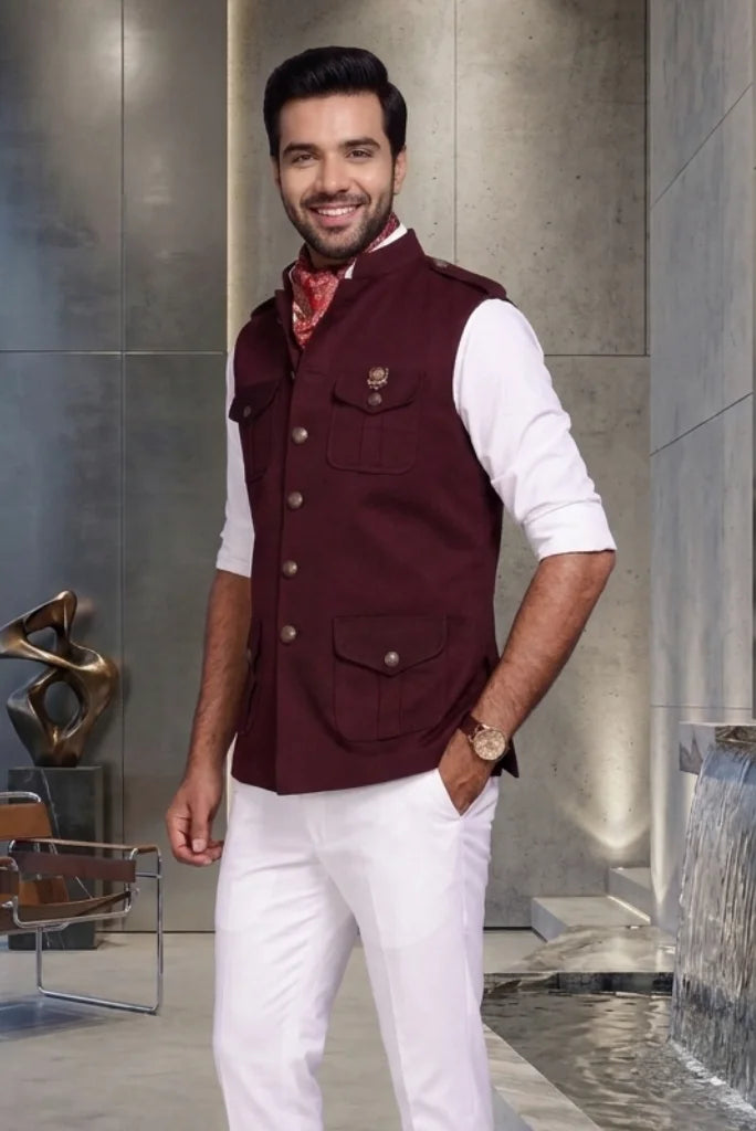 Wine Hunting Jacket for Diwali Celebrations– Stylish