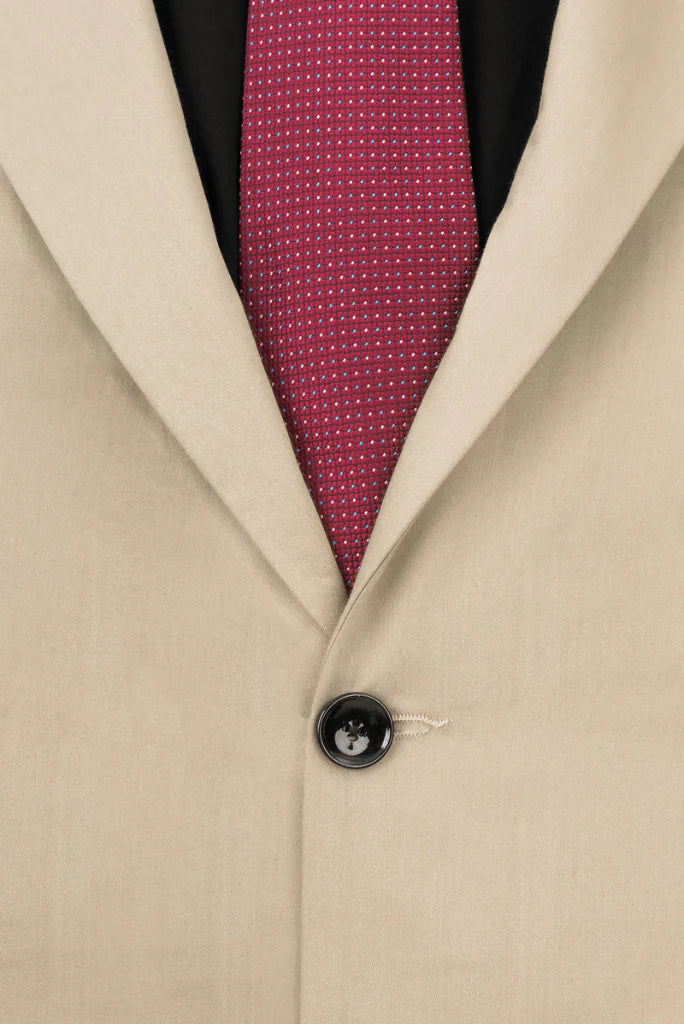 Beige two piece suit for events