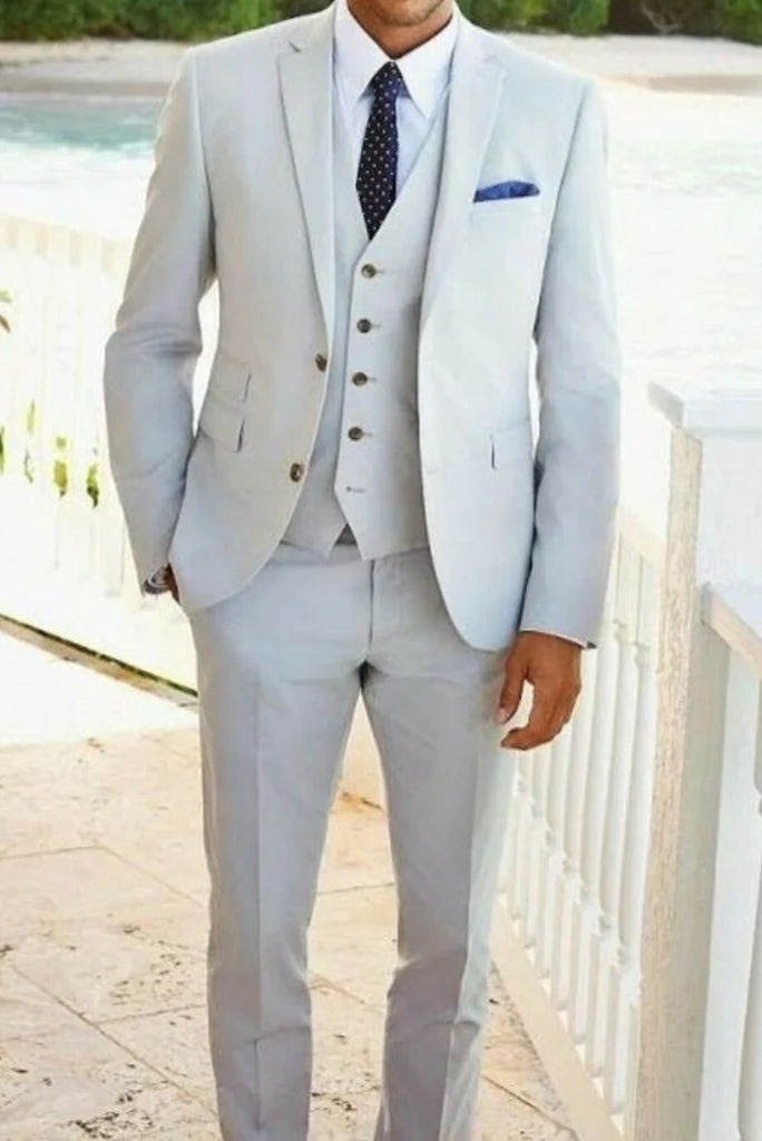 Men grey three piece-front