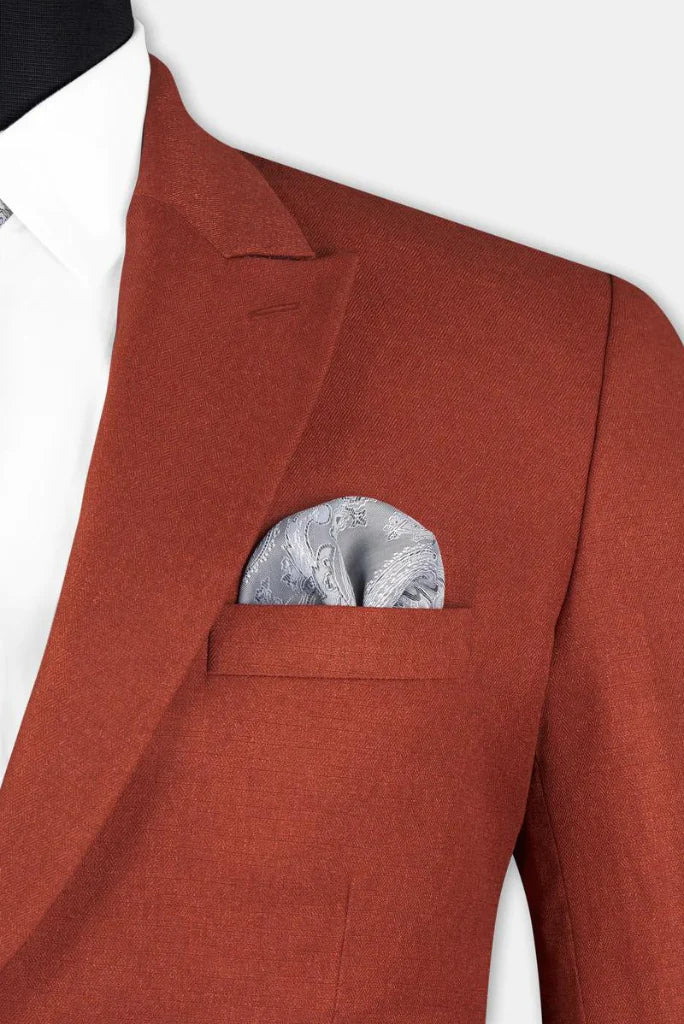 Men rust orange two piece suit