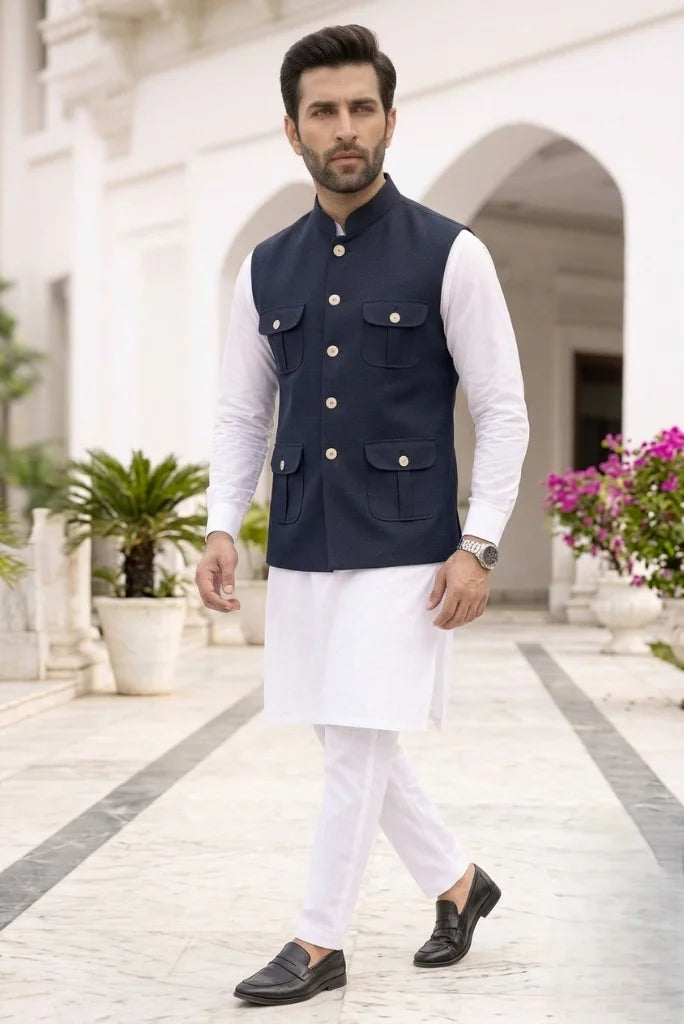 Men_s_navy_blue_Bandhgala_jacket_side_view