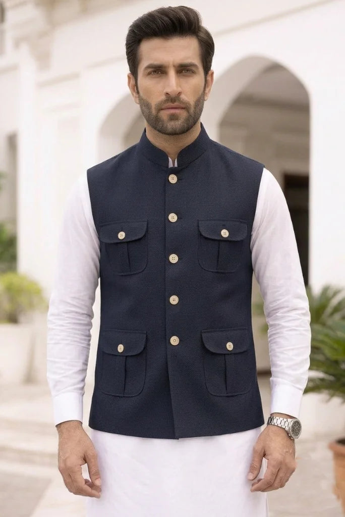 Men_s_navy_blue_Nehru_Bandhgala_jacket_front_view