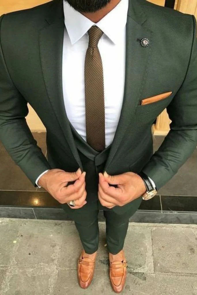 Men three piece suit for formal occasions-front