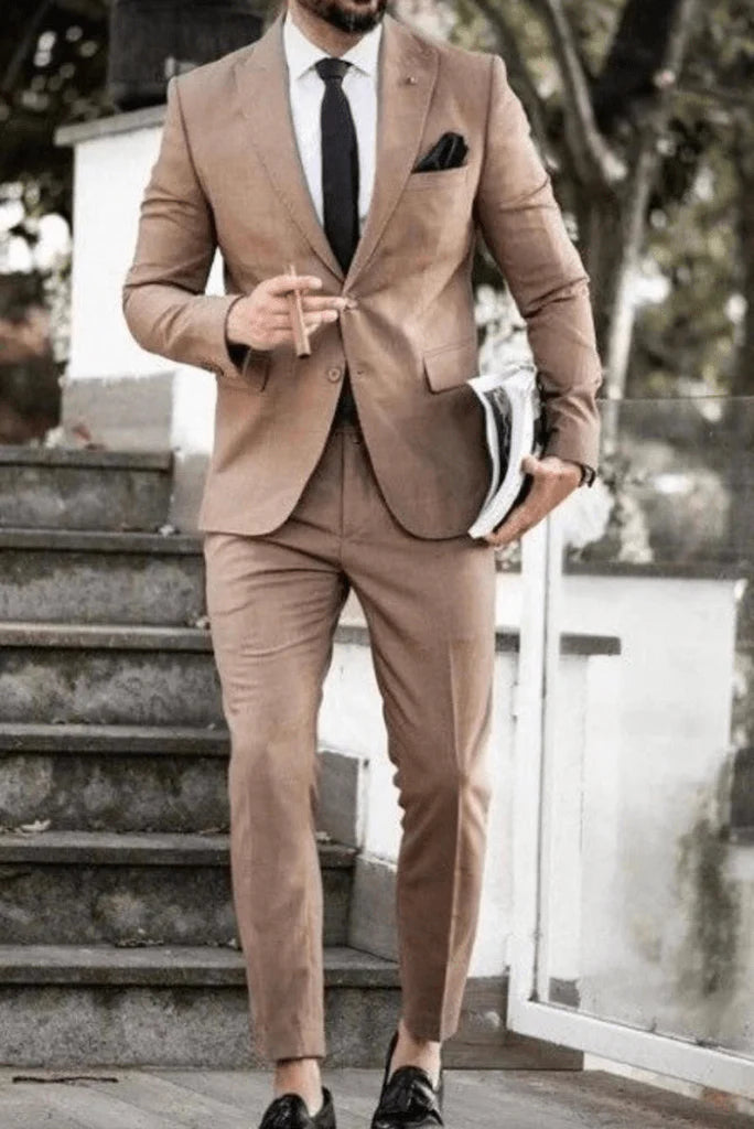 Men stylish brown suit for formal and casual occasions