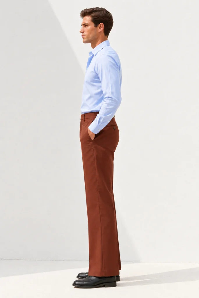 Rust Bootcut Flared Trouser for Men Side