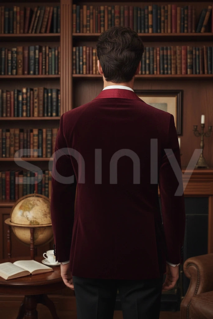 Men Maroon Jacket