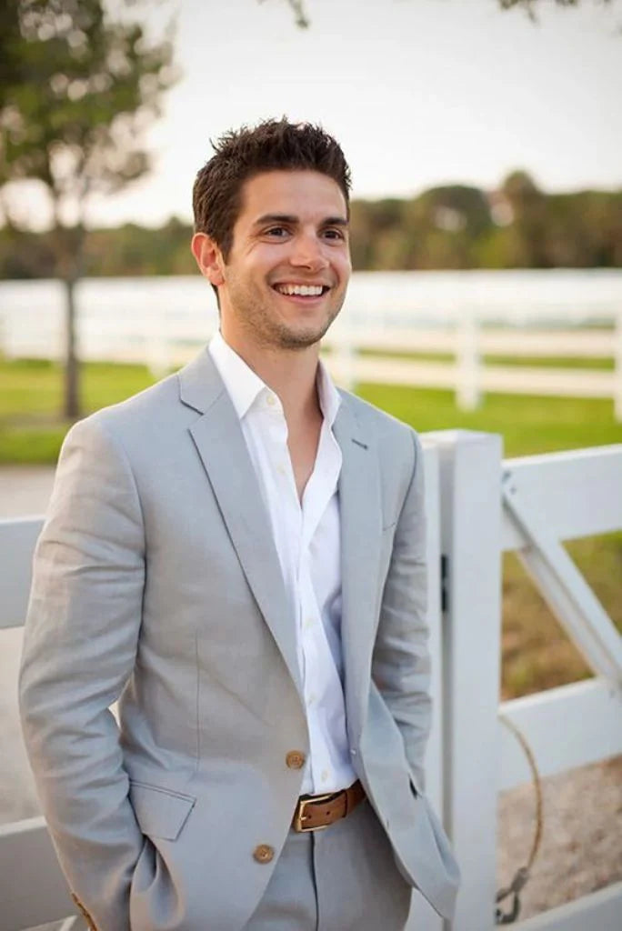 Mer grey two piece formal suit-front