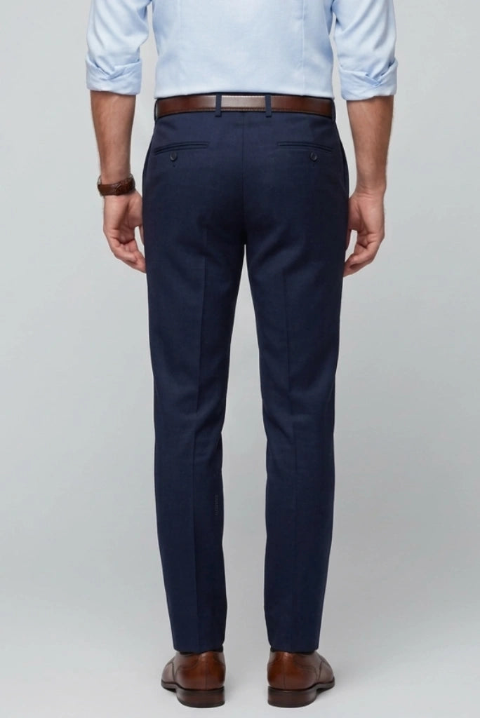 Premium Navy Blue Formal and Casual Pant-Back