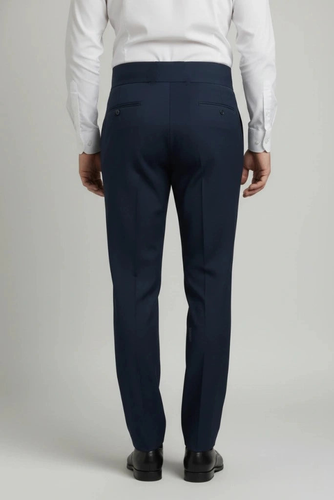 Smart Casual Navy Blue Gurkha Pant-Back