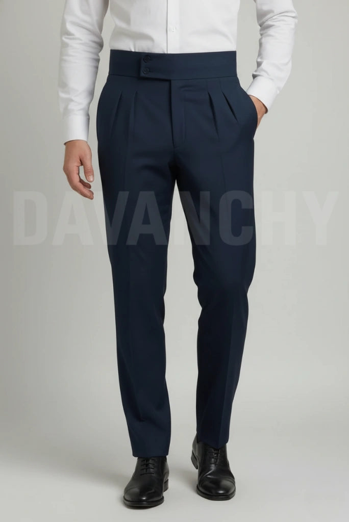 Men Premium Formal Pleated Trouser-Front
