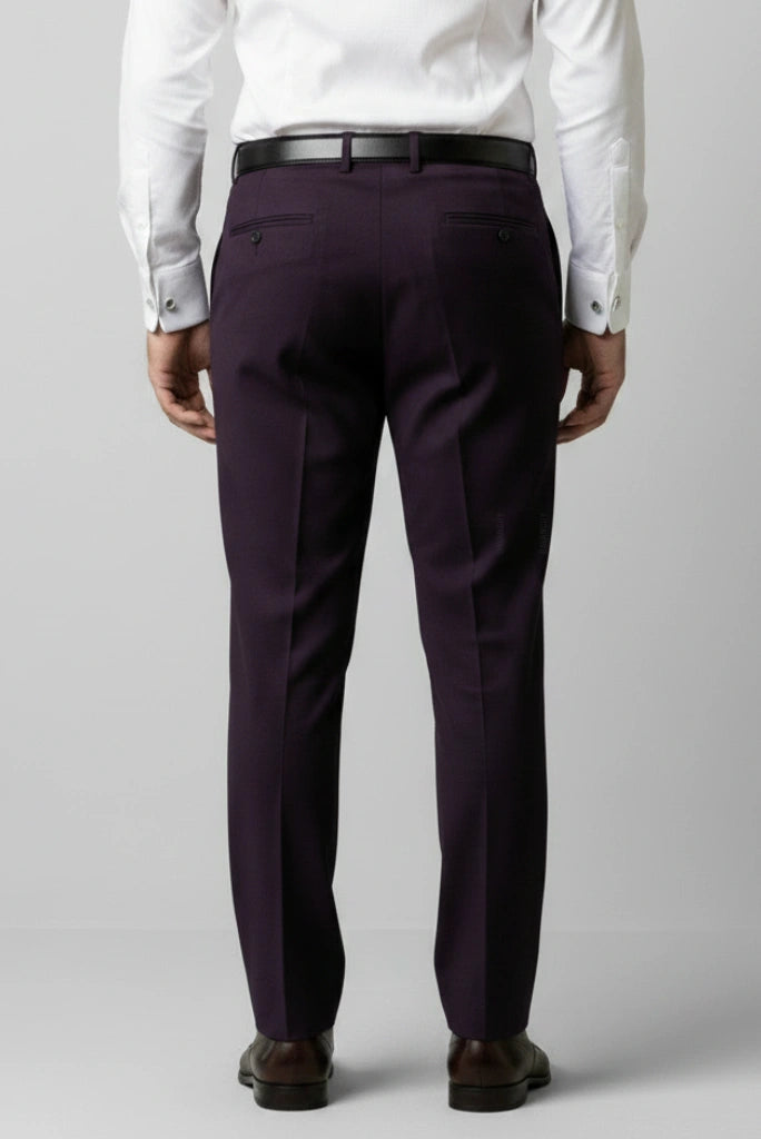 Wedding and Event Wear Classic Solid Trouser-Back