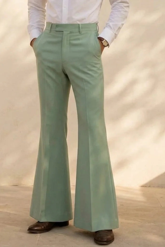 Sage_green_men_s_high-rise_trousers_half_front_and_flared_leg