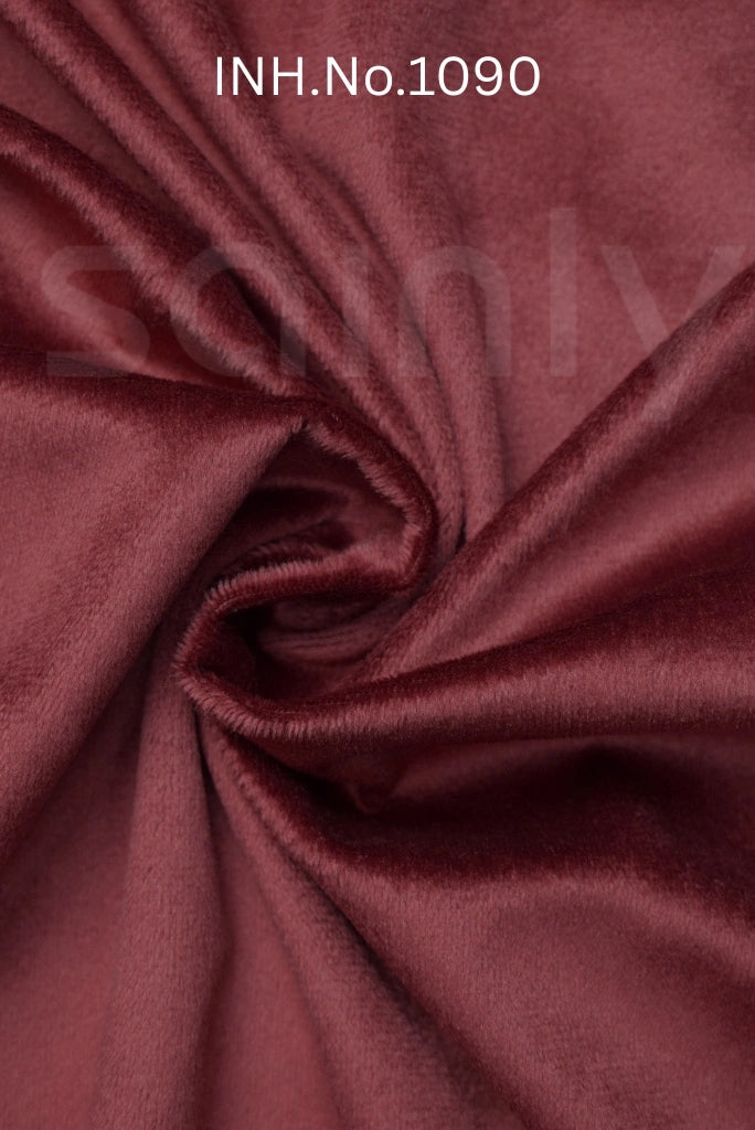 Sainly Maroon Velvet Fabric Swatches INH.NO.1090
