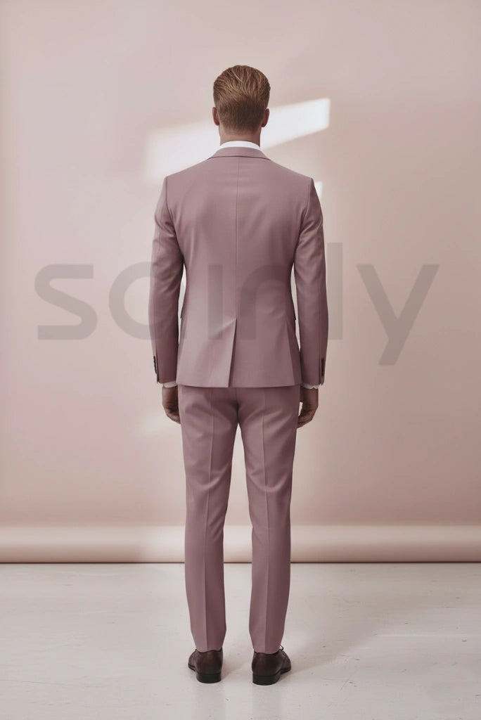 Premium Dusty Rose Two-Piece Suit (back)
