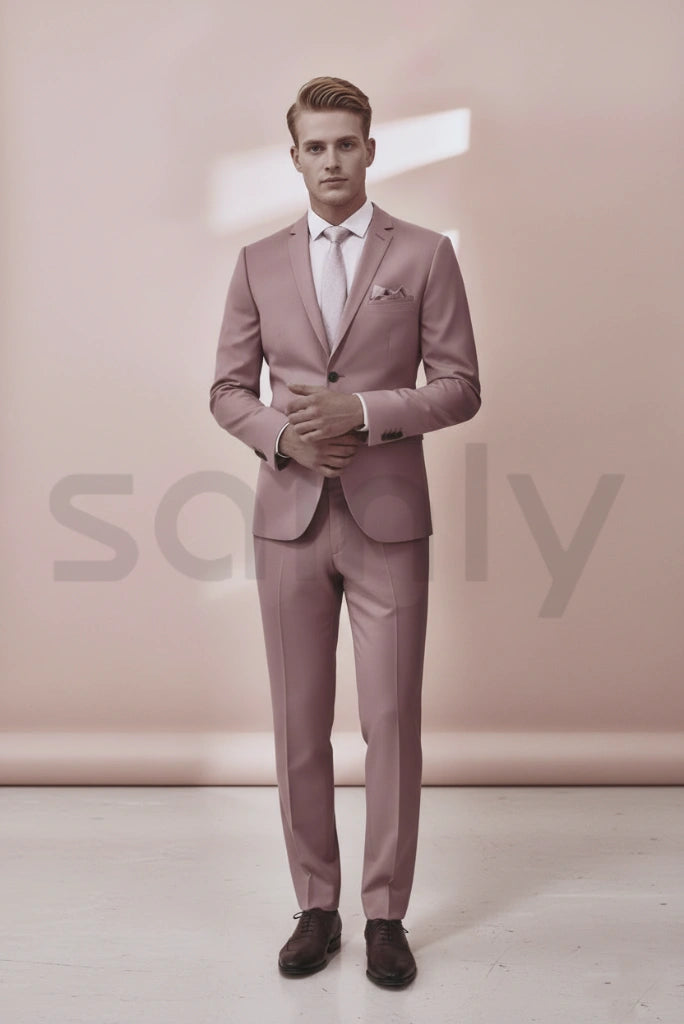 Premium Dusty Rose Two-Piece Suit (front)