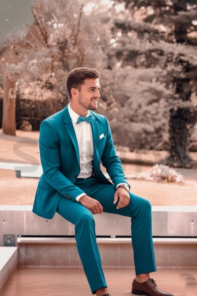 Sainly_Mens_Teal_Blue_Two_Piece_Suit_Sitting